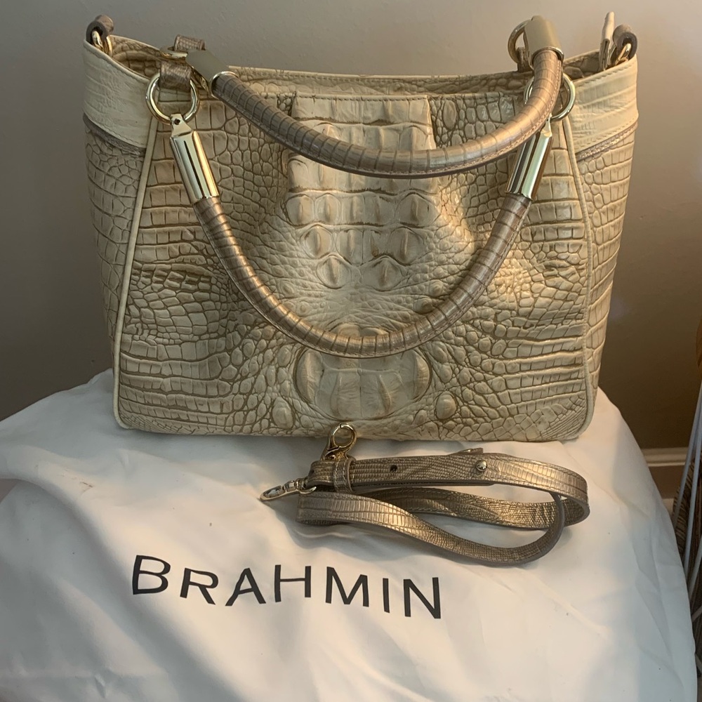 Brahmin ivory shoulder bag